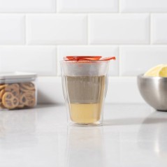 Tasse a thé avec infuseur - BODUM - YO-YO SET - 0,35 L - Double paroi - Verre et inox