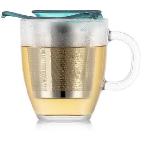 Set - BODUM - Yo-Yo - Mug en verre trempé avec infuseur a thé en ino