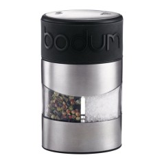 Moulin sel et poivre combiné - BODUM - Twin - Manuel - Inox / Noir