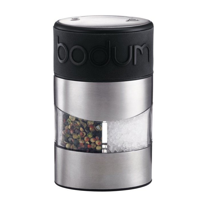 Moulin sel et poivre combiné - BODUM - Twin - Manuel - Inox / Noir