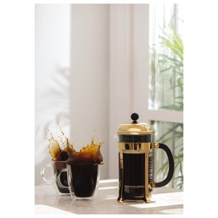 Cafetiere a piston - BODUM - Chambord - 1 L - 8 tasses - Acier inox - Or
