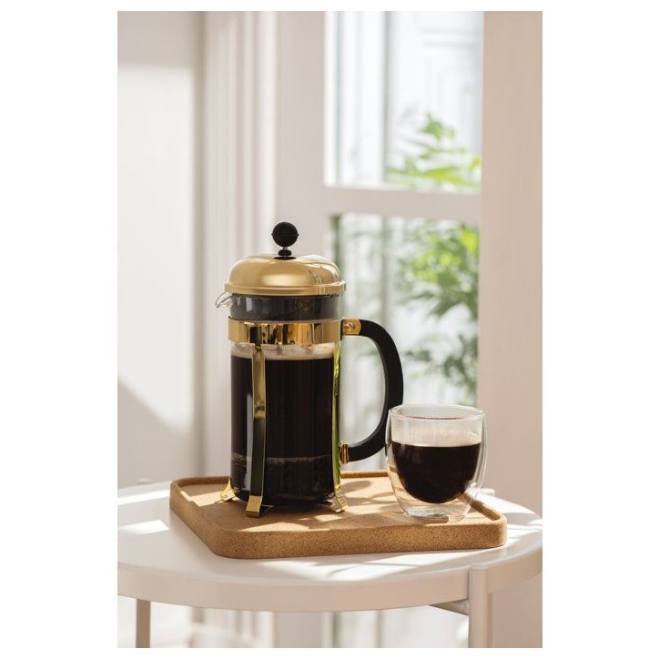 Cafetiere a piston - BODUM - Chambord - 1 L - 8 tasses - Acier inox - Or