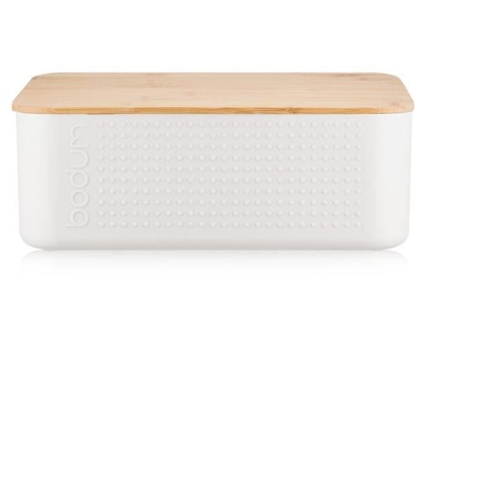 Boite a pain - BODUM - 11740-913 - Petit modele - Couvercle bambou - Blanc