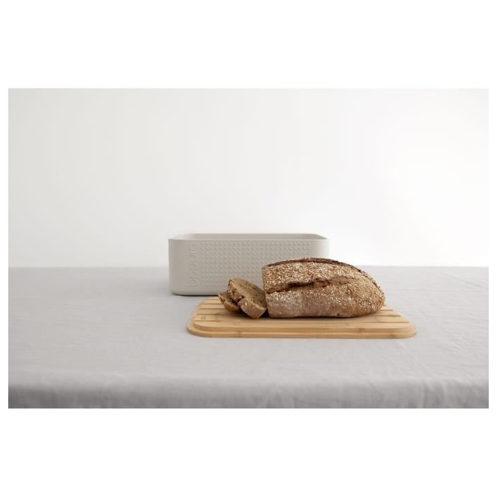 Boite a pain - BODUM - 11740-913 - Petit modele - Couvercle bambou - Blanc