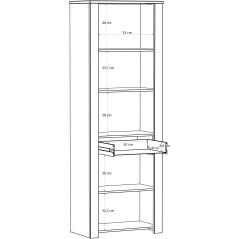 Vitrine Haute BOHOL Noire – 2 Portes dont 1 Vitrée + 1 Tiroir – L