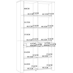 Vitrine Large BOHOL Blanche – 4 Portes dont 2 Vitrées + 2 Tiroirs