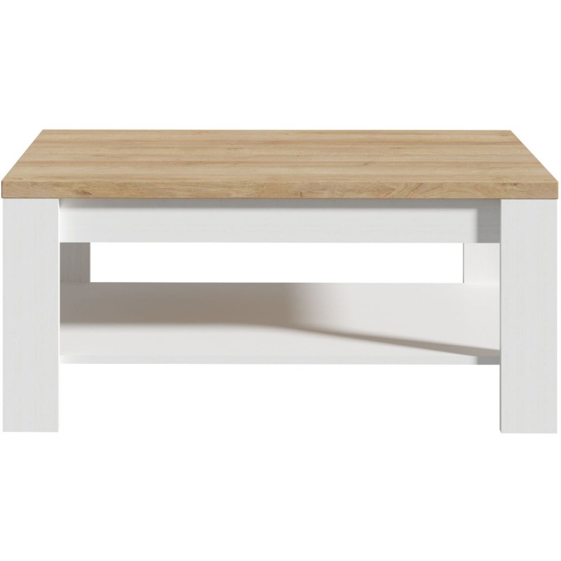 Table Basse Rectangle BOHOL – Chene Blanc & Beige – Double Plateau