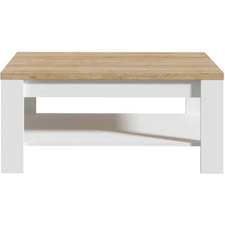 Table Basse Rectangle BOHOL – Chene Blanc & Beige – Double Plateau – L 100 × P 60 × H 45,7 cm Table Basse Rectangle BOHOL – Chene Blanc & Beige – Double Plateau – L 100 × P 60 × H 45,7 cm