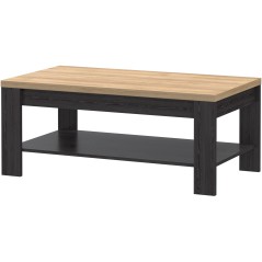 Table Basse Rectangle BOHOL – Chene Noir & Beige – Double Plateau