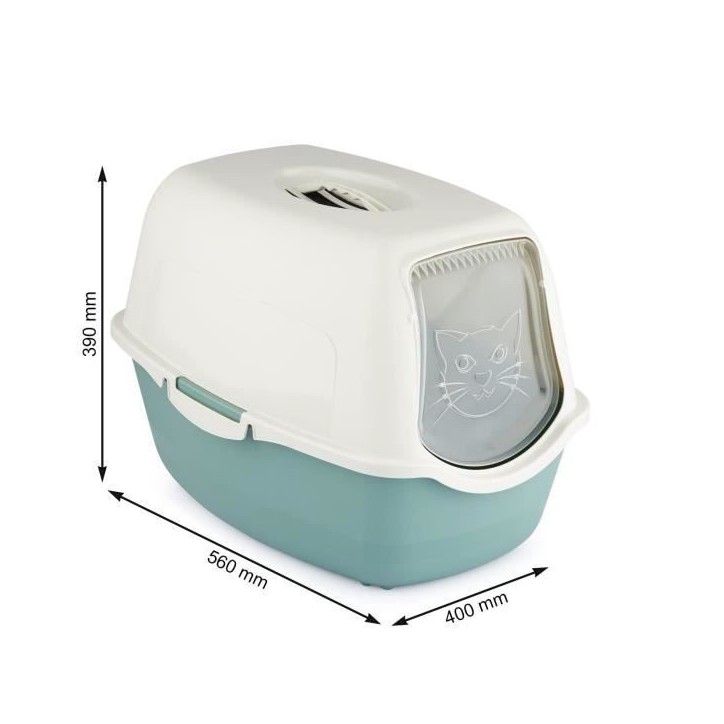 Maison de toilette - Vert d'eau & Blanc (PP Recyclé) - 56 x 40 x 39 cm Maison de toilette - Vert d'eau & Blanc (PP Recyclé) - 56 x 40 x 39 cm
