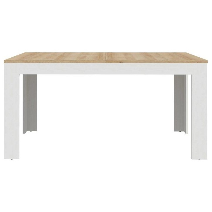 Table a manger extensible BOHOL – Blanc & Bois – 8 personnes – Extension L 160 a 206,6 × P 90,2 × H 78,2 cm Table a manger extensible BOHOL – Blanc & Bois – 8 personnes – Extension L 160 a 206,6 × P 90,2 × H 78,2 cm