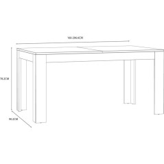 Table a manger extensible BOHOL – Blanc & Bois – 8 personnes – E