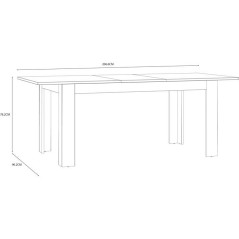 Table a manger extensible BOHOL – Blanc & Bois – 8 personnes – E