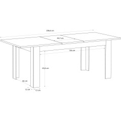 Table a manger extensible BOHOL – Noir & Bois – 8 personnes – Ex