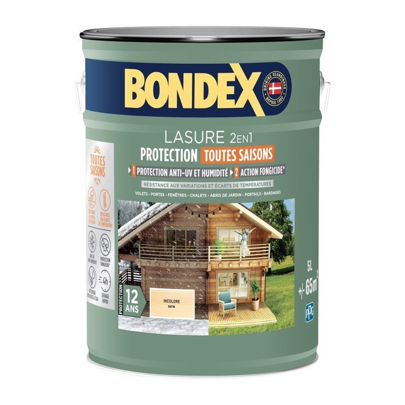 Lasure 2 en 1 protection extérieure - Incolore - Satin - Protection 1
