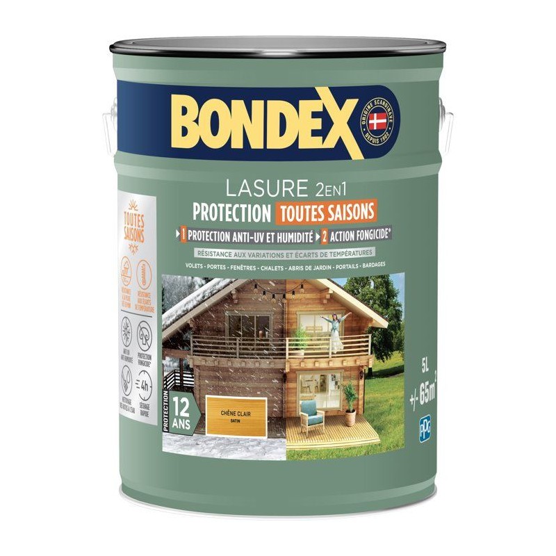 Lasure 2 en 1 protection extérieure - Chene Clair - Satin - Protectio