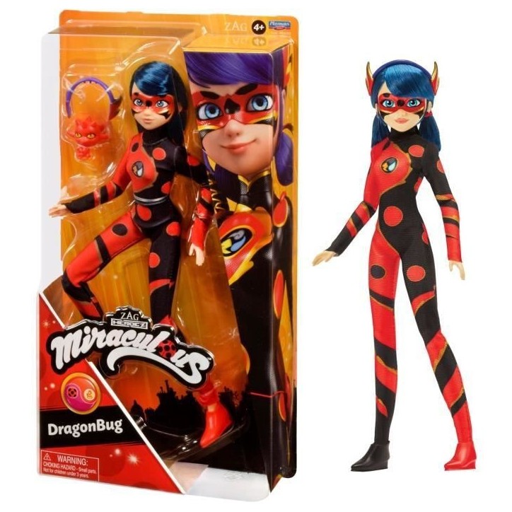 Bandai - Miraculous Ladybug - Poupée Dragon Bug 26 cm Bandai - Miraculous Ladybug - Poupée Dragon Bug 26 cm