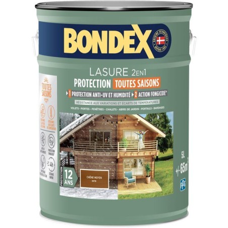 Lasure 2 en 1 protection extérieure - Chene Foncé - Satin - Protecti