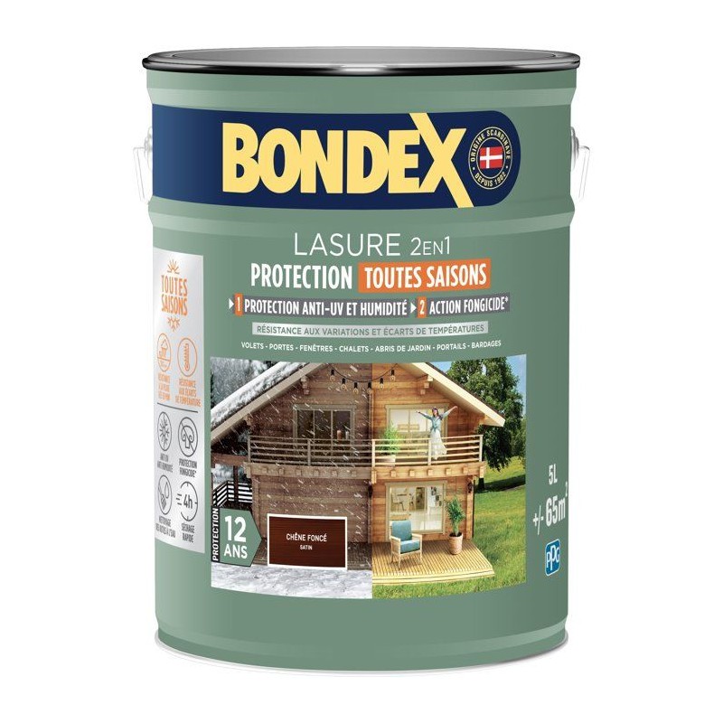 Lasure 2 en 1 protection extérieure - Chene Moyen - Satin - Protectio
