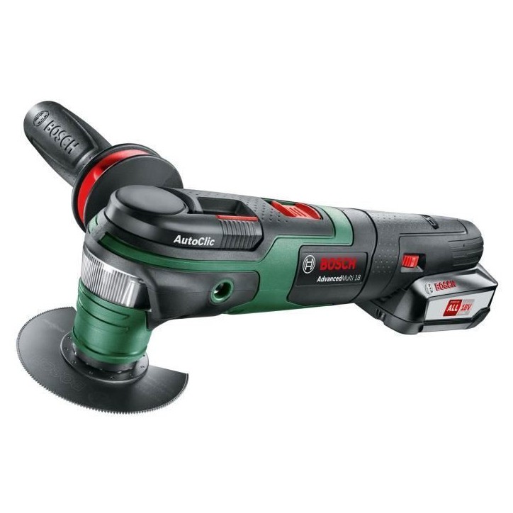 Outil multifonctions sans fil Bosch - AdvancedMulti 18 avec set d'accessoires (Livré avec 1 batterie 18V - 2,5Ah + chargeur) Outil multifonctions sans fil Bosch - AdvancedMulti 18 avec set d'accessoires (Livré avec 1 batterie 18V - 2,5Ah + chargeur)