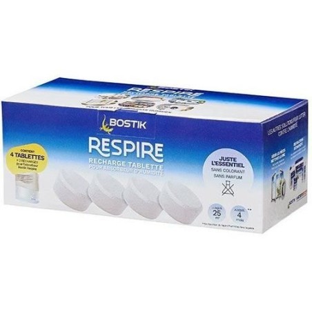 Recharges absorbeur - BOSTIK - Respire - 4 tablettes - Jusqu'a 25 m²