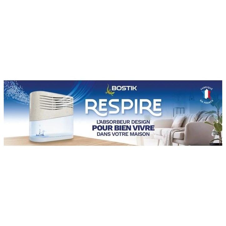 Absorbeur d'humidité - BOSTIK - Respire - Jusqu'a 25 m² - 2 recharges sans parfum - 2 x 250 g Absorbeur d'humidité - BOSTIK - Respire - Jusqu'a 25 m² - 2 recharges sans parfum - 2 x 250 g