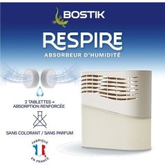 Absorbeur d'humidité - BOSTIK - Respire - Jusqu'a 25 m² - 2 recharge