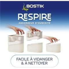 Absorbeur d'humidité - BOSTIK - Respire - Jusqu'a 25 m² - 2 recharge