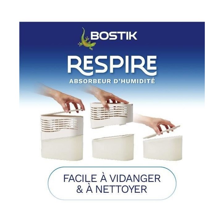 Absorbeur d'humidité - BOSTIK - Respire - Jusqu'a 25 m² - 2 recharges sans parfum - 2 x 250 g Absorbeur d'humidité - BOSTIK - Respire - Jusqu'a 25 m² - 2 recharges sans parfum - 2 x 250 g