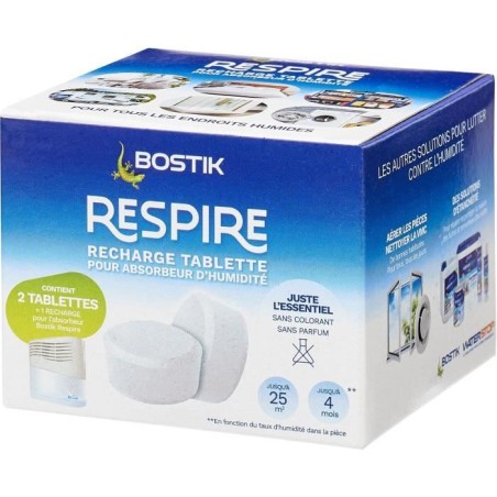 Recharges absorbeur - BOSTIK - Respire - 2 tablettes - Jusqu'a 25 m²