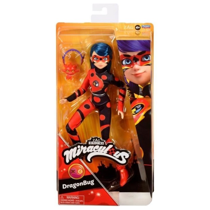 Bandai - Miraculous Ladybug - Poupée Dragon Bug 26 cm Bandai - Miraculous Ladybug - Poupée Dragon Bug 26 cm