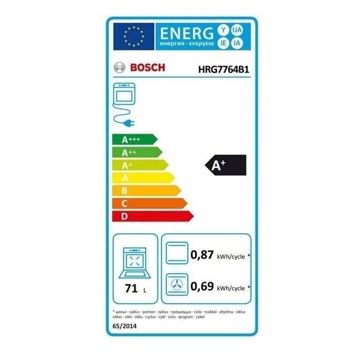 Four intégrable combi vapeur - BOSCH HRG7764B1 - 71L - Pyrolyse - Écran TFT tactile Four intégrable combi vapeur - BOSCH HRG7764B1 - 71L - Pyrolyse - Écran TFT tactile