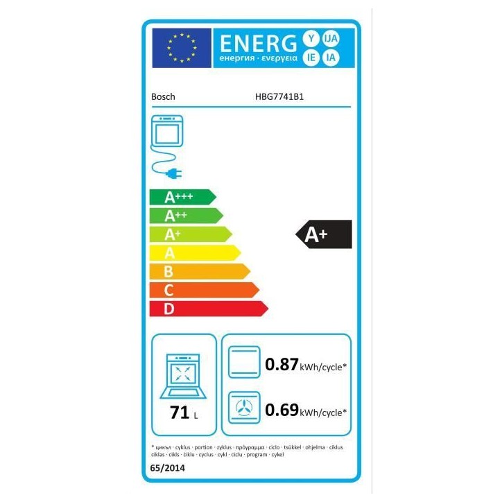 Four pyrolyse - BOSCH SERIE 8 HBG7741B1 - 71L - Home Connect - CookAssist - Air Fry - Classe énergie A+ Four pyrolyse - BOSCH SERIE 8 HBG7741B1 - 71L - Home Connect - CookAssist - Air Fry - Classe énergie A+