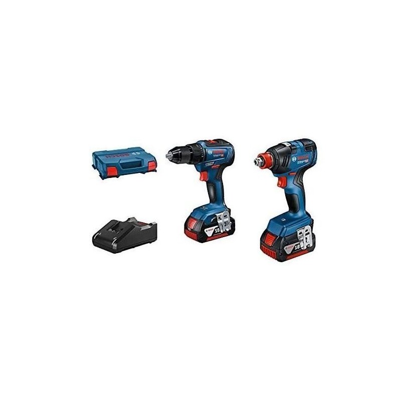 COMBO KIT 2 OUTILS 18V : GDX 18V-200 + GSR 18V-55 + GBA 18V 2x4,0Ah +