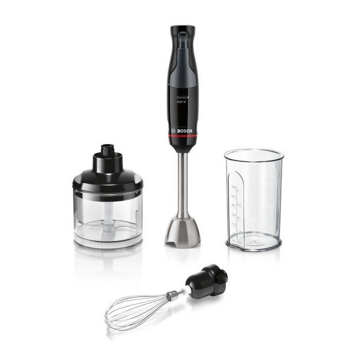 Mixeur plongeant - BOSCH - MSM4B621 - 1000 W - 4 lames aiguiseés - Bol mélangeur - Mini hachoir - Fouet - Engrenage céramique Mixeur plongeant - BOSCH - MSM4B621 - 1000 W - 4 lames aiguiseés - Bol mélangeur - Mini hachoir - Fouet - Engrenage céramique