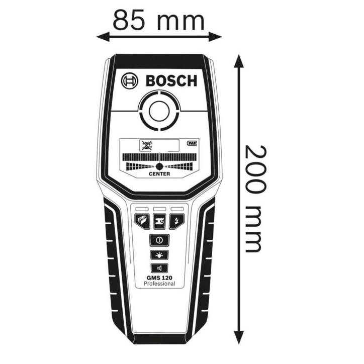 Détecteur mural GMS 120-27 PROFESSIONAL - BOSCH - avec 2 piles (AA) - étui - 601081700 Détecteur mural GMS 120-27 PROFESSIONAL - BOSCH - avec 2 piles (AA) - étui - 601081700