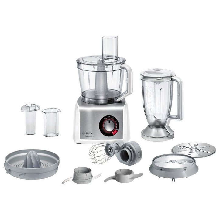 Robot multifonction - BOSCH - B1EMC812S8 - 1250 W - 3,9 L - Variateur de vitesse + Turbo - Blanc / Inox - Livre 80 recettes offe Robot multifonction - BOSCH - B1EMC812S8 - 1250 W - 3,9 L - Variateur de vitesse + Turbo - Blanc / Inox - Livre 80 recettes offe