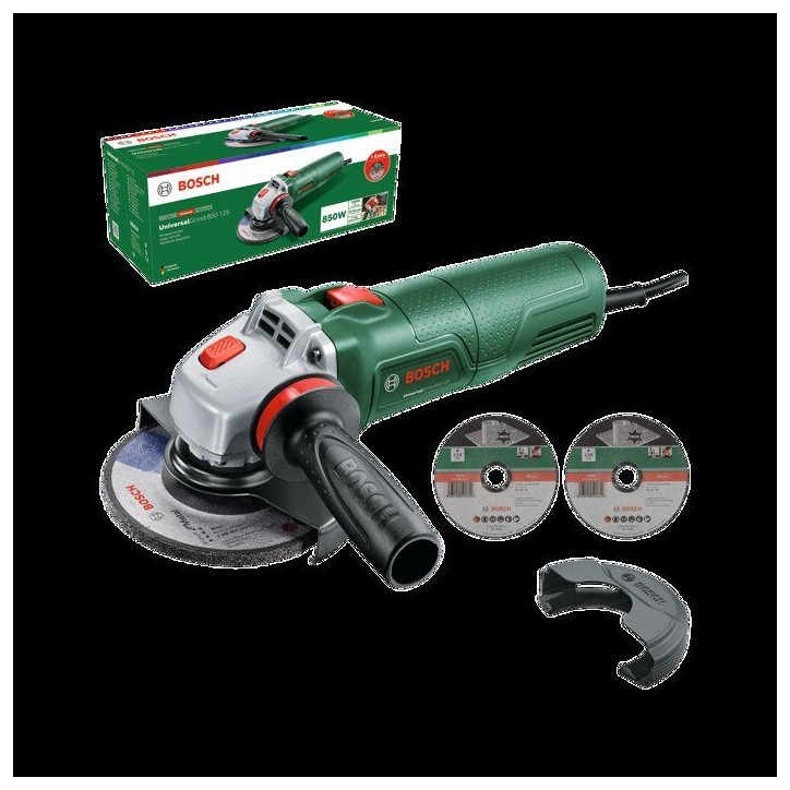 Bosch UniversalGrind 850-125 – Meuleuse angulaire filaire 850 W, 125 mm, 3 disques inclus Bosch UniversalGrind 850-125 – Meuleuse angulaire filaire 850 W, 125 mm, 3 disques inclus