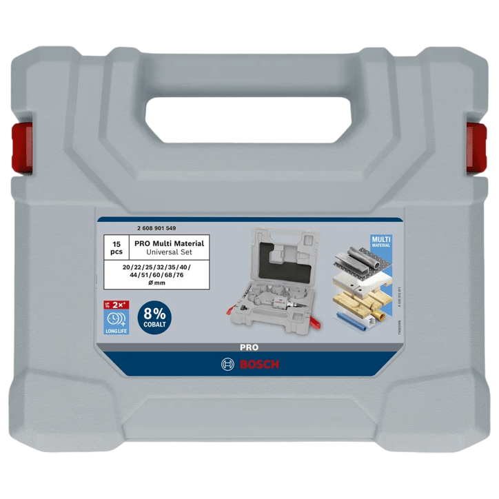 Coffret de scies trépans BOSCH PROFESSIONAL - PRO Multi Material - 15pcs - 20 a 76mm - Pour perceuses et visseuses Coffret de scies trépans BOSCH PROFESSIONAL - PRO Multi Material - 15pcs - 20 a 76mm - Pour perceuses et visseuses