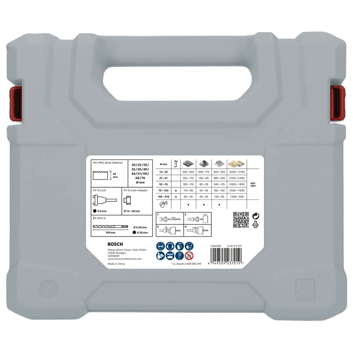 Coffret de scies trépans BOSCH PROFESSIONAL - PRO Multi Material - 15pcs - 20 a 76mm - Pour perceuses et visseuses Coffret de scies trépans BOSCH PROFESSIONAL - PRO Multi Material - 15pcs - 20 a 76mm - Pour perceuses et visseuses
