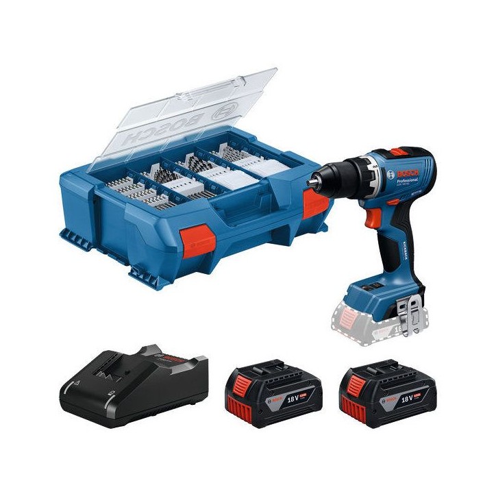 Perceuse-visseuse BOSCH PROFESSIONAL - GSR 18V-65 + 2 batteries 4,0Ah + chargeur + 82 accessoires Perceuse-visseuse BOSCH PROFESSIONAL - GSR 18V-65 + 2 batteries 4,0Ah + chargeur + 82 accessoires