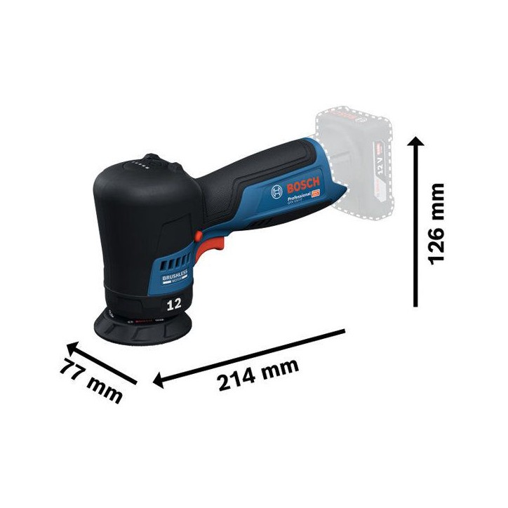 Polisseuse excentrique BOSCH PROFESSIONAL - GPX 12V-77 - 12V -Sans batterie ni chargeur - Avec plateau + tampon a polir 77mm Polisseuse excentrique BOSCH PROFESSIONAL - GPX 12V-77 - 12V -Sans batterie ni chargeur - Avec plateau + tampon a polir 77mm