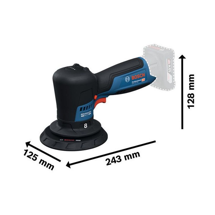 Polisseuse excentrique BOSCH PROFESSIONAL - GPX 12V-125 - 12V -Sans batterie ni chargeur - Avec plateau + tampon a polir 125mm Polisseuse excentrique BOSCH PROFESSIONAL - GPX 12V-125 - 12V -Sans batterie ni chargeur - Avec plateau + tampon a polir 125mm