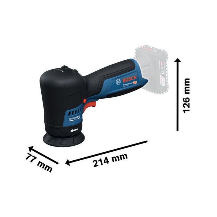 Polisseuse orbitale sans fil BOSCH PROFESSIONAL - GPO 12V-77 - 12V - Plateau support + tampon a polir 77mm