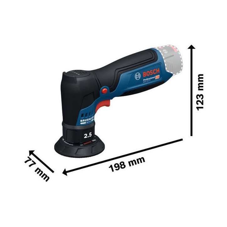 Ponceuse excentrique sans fil BOSCH PROFESSIONAL - GEX 12V-77 - 12V - 77 mm - 3.000 – 8.000 tr/min - Sans accessoires Ponceuse excentrique sans fil BOSCH PROFESSIONAL - GEX 12V-77 - 12V - 77 mm - 3.000 – 8.000 tr/min - Sans accessoires