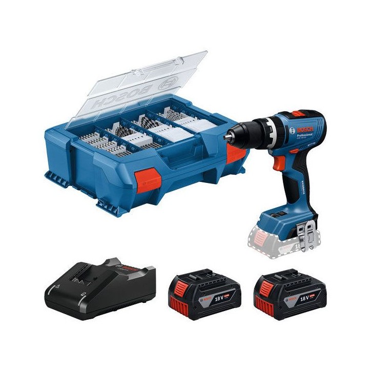 Perceuse a percussion sans fil BOSCH PROFESSIONAL - GSB 18V-65 - 18V - Avec 2 batteries GBA 18V 4,0Ah + chargeur GAL 18V-40, L-C Perceuse a percussion sans fil BOSCH PROFESSIONAL - GSB 18V-65 - 18V - Avec 2 batteries GBA 18V 4,0Ah + chargeur GAL 18V-40, L-C