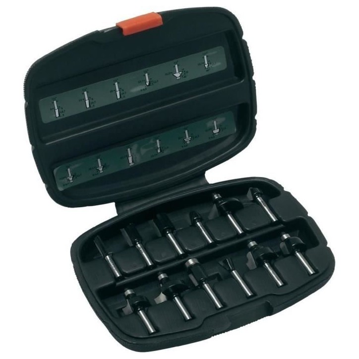 Coffret de fraises au carbure - Bosch - 2607019465 - 12 pieces - Queue 1/4 - Haute qualité Coffret de fraises au carbure - Bosch - 2607019465 - 12 pieces - Queue 1/4 - Haute qualité