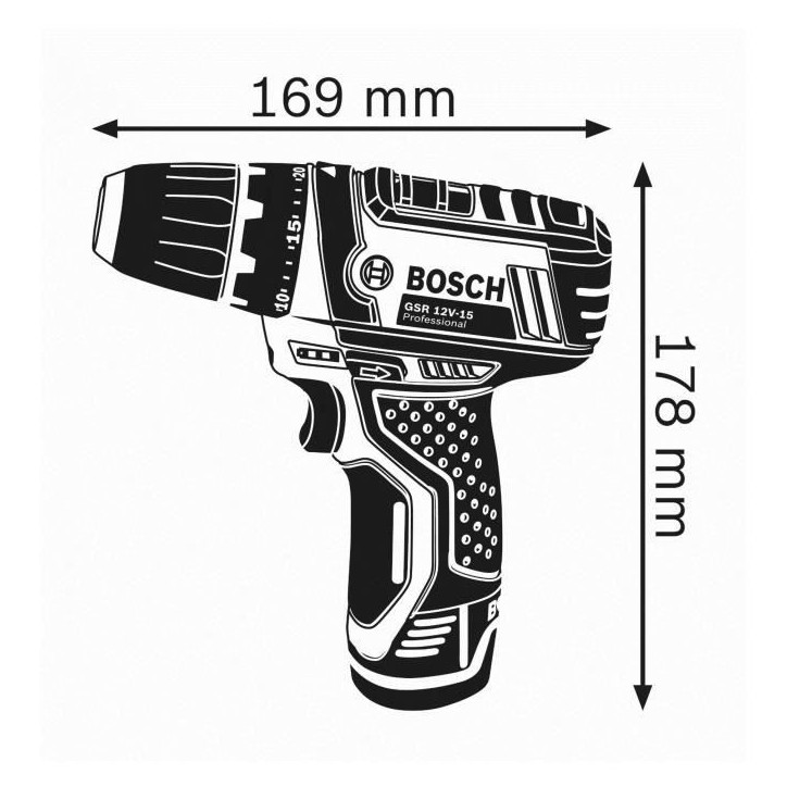 Perceuse-visseuse Bosch Professional GSR 12V-15 sans batterie - 0601868101 Perceuse-visseuse Bosch Professional GSR 12V-15 sans batterie - 0601868101