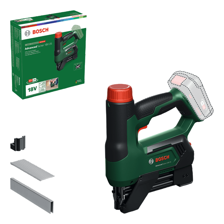 Agrafeuse/cloueur sans fil 2 en 1 BOSCH - AdvancedTacker 18V-25 - 18V - 30 cps/min - Sans batterie ni chargeur Agrafeuse/cloueur sans fil 2 en 1 BOSCH - AdvancedTacker 18V-25 - 18V - 30 cps/min - Sans batterie ni chargeur