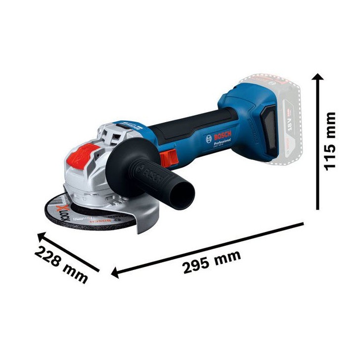 Meuleuse angulaire sans fil BOSCH PROFESSIONAL - GWX 18V-8 - 18V - 125mm - Avec 2 batteries GBA 4,0Ah + GAL 1840 L X-LOCK Meuleuse angulaire sans fil BOSCH PROFESSIONAL - GWX 18V-8 - 18V - 125mm - Avec 2 batteries GBA 4,0Ah + GAL 1840 L X-LOCK